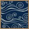 Ocean Wave Motifs III by June Erica Vess 16-in. W x 16-in. H. Canvas Wall Art Print Framed in Natural